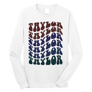 Girl Taylor Retro First Name Personalized Long Sleeve Shirt