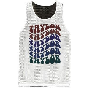 Girl Taylor Retro First Name Personalized Mesh Reversible Basketball Jersey Tank