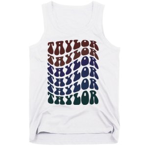 Girl Taylor Retro First Name Personalized Tank Top