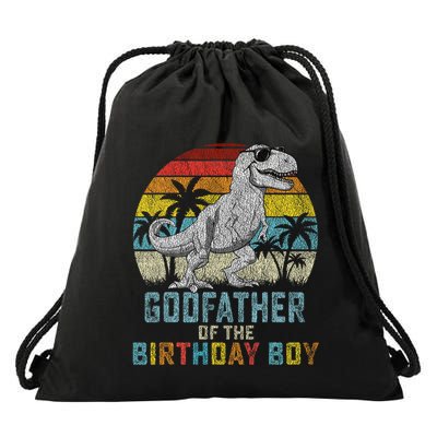 Godfathersaurus T Rex Dinosaur Godfather Saurus Family Long Sleeve Drawstring Bag