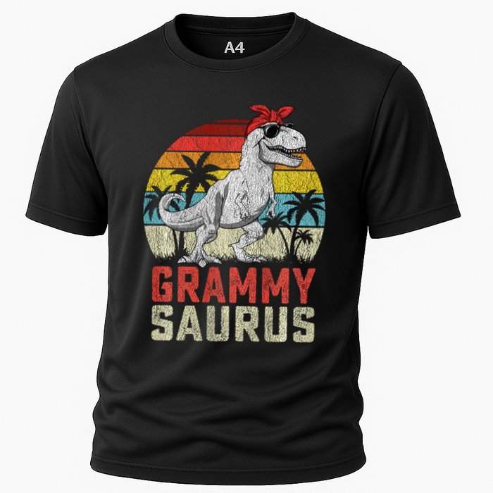 Grammysaurus T Rex Dinosaur Grammy Saurus MotherS Family Sweat Cooling Performance Crew T-Shirt