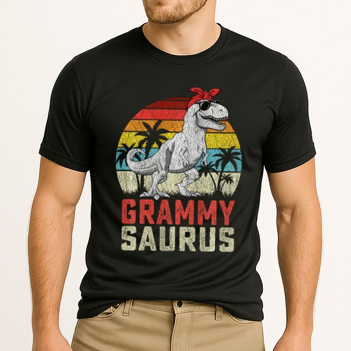 Grammysaurus T Rex Dinosaur Grammy Saurus MotherS Family Sweat Cooling Performance Crew T-Shirt