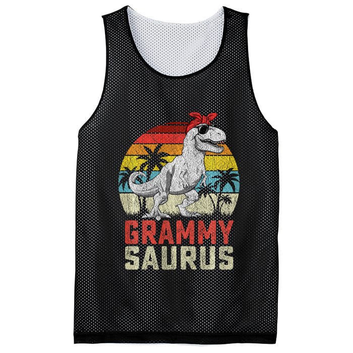 Grammysaurus T Rex Dinosaur Grammy Saurus MotherS Family Sweat Mesh Reversible Basketball Jersey Tank
