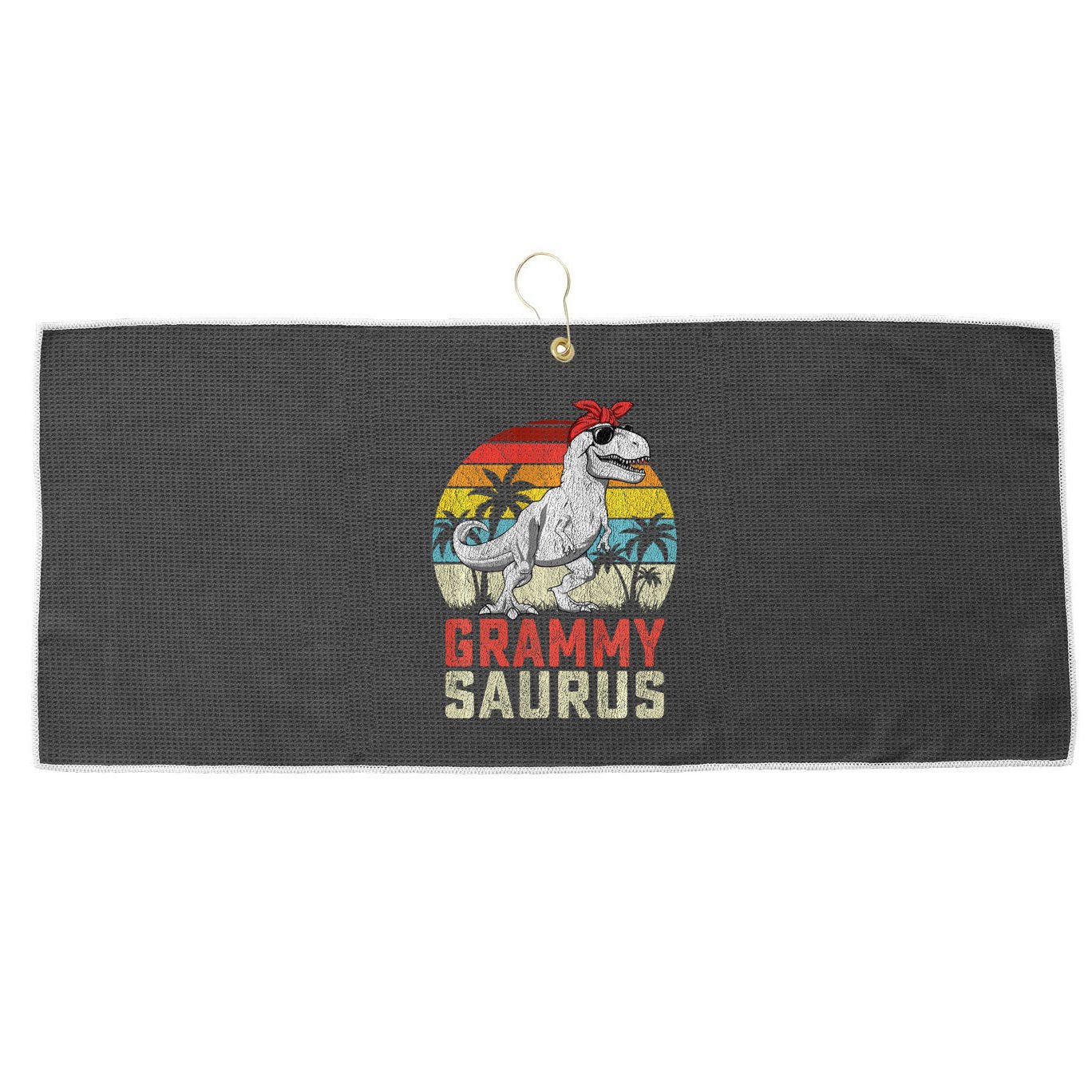 Grammysaurus T Rex Dinosaur Grammy Saurus MotherS Family Sweat Large Microfiber Waffle Golf Towel