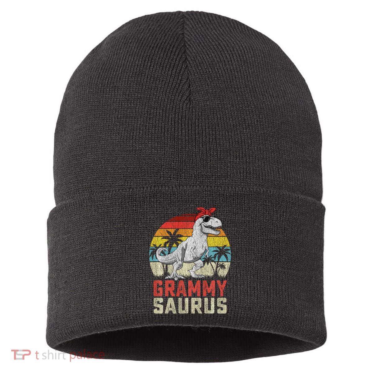 Grammysaurus T Rex Dinosaur Grammy Saurus MotherS Family Sweat Sustainable Knit Beanie