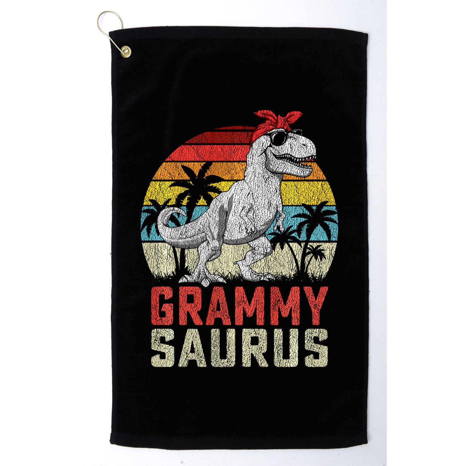 Grammysaurus T Rex Dinosaur Grammy Saurus MotherS Family Sweat Golf Towel