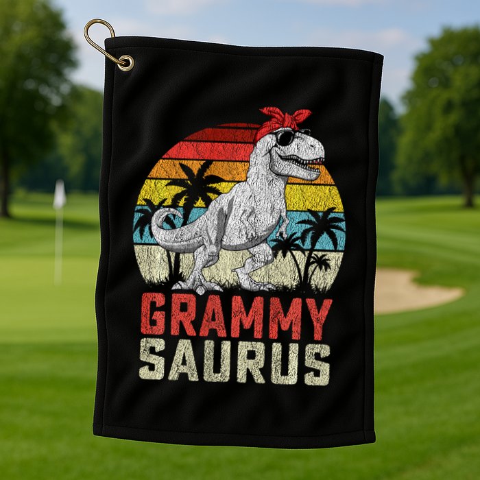Grammysaurus T Rex Dinosaur Grammy Saurus MotherS Family Sweat Golf Towel