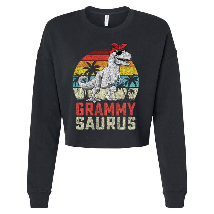 Grammysaurus T Rex Dinosaur Grammy Saurus MotherS Family Sweat Cropped Pullover Crew