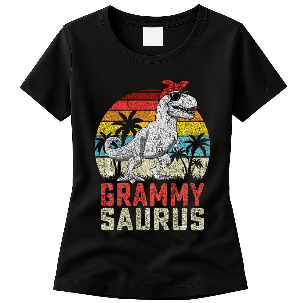 Grammysaurus T Rex Dinosaur Grammy Saurus MotherS Family Sweat Womens T-Shirt
