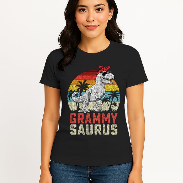 Grammysaurus T Rex Dinosaur Grammy Saurus MotherS Family Sweat Womens T-Shirt
