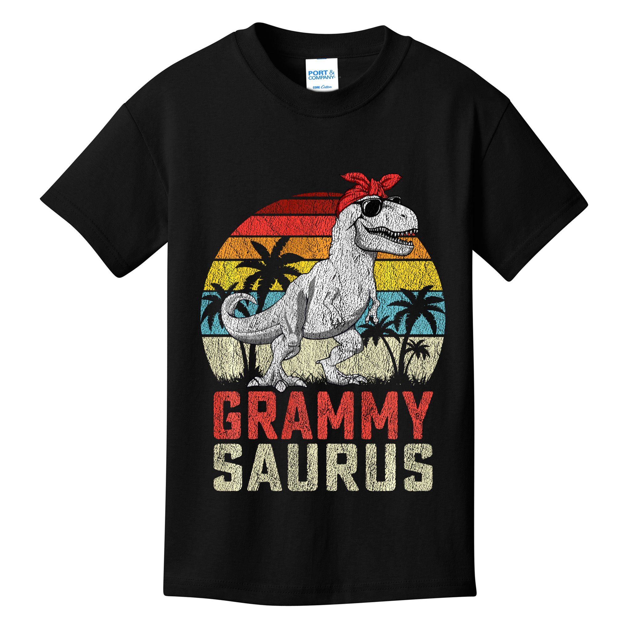 Grammysaurus T Rex Dinosaur Grammy Saurus MotherS Family Sweat Kids T-Shirt