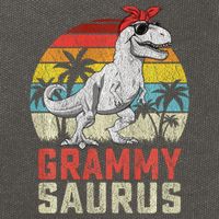 Grammysaurus T Rex Dinosaur Grammy Saurus MotherS Family Sweat Cotton Canvas Backpack