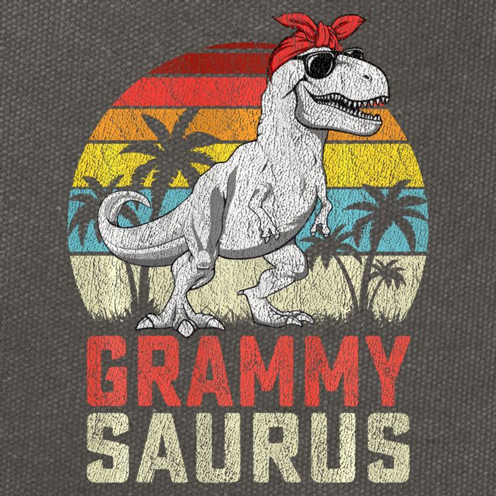 Grammysaurus T Rex Dinosaur Grammy Saurus MotherS Family Sweat Cotton Canvas Backpack