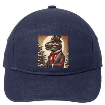 Gentleman T Rex Funny Xmas Christmas 7-Panel Snapback Hat