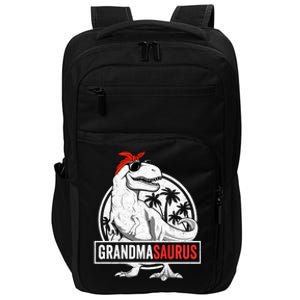 Grandmasaurus T Rex Dinosaur Grandma Saurus Family Matching Long Sleeve Impact Tech Backpack