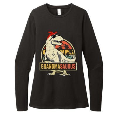 Grandmasaurus T Rex Dinosaur Grandma Saurus Family Matching Womens CVC Long Sleeve Shirt