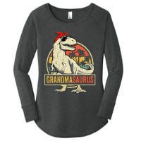 Grandmasaurus T Rex Dinosaur Grandma Saurus Family Matching Women's Perfect Tri Tunic Long Sleeve Shirt