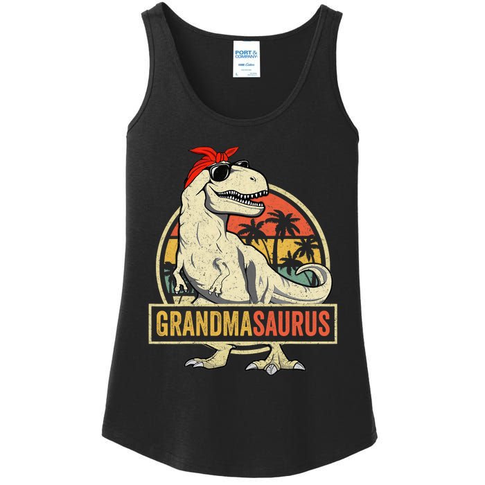 Grandmasaurus T Rex Dinosaur Grandma Saurus Family Matching Ladies Essential Tank