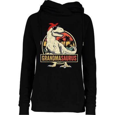 Grandmasaurus T Rex Dinosaur Grandma Saurus Family Matching Womens Funnel Neck Pullover Hood