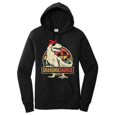 Grandmasaurus T Rex Dinosaur Grandma Saurus Family Matching Women's Pullover Hoodie