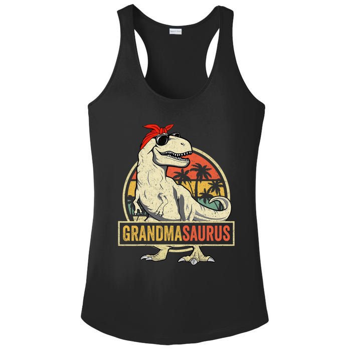 Grandmasaurus T Rex Dinosaur Grandma Saurus Family Matching Ladies PosiCharge Competitor Racerback Tank