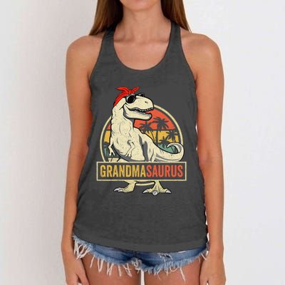 Grandmasaurus T Rex Dinosaur Grandma Saurus Family Matching Women's Knotted Racerback Tank