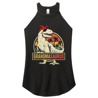 Grandmasaurus T Rex Dinosaur Grandma Saurus Family Matching Women's Perfect Tri Rocker Tank