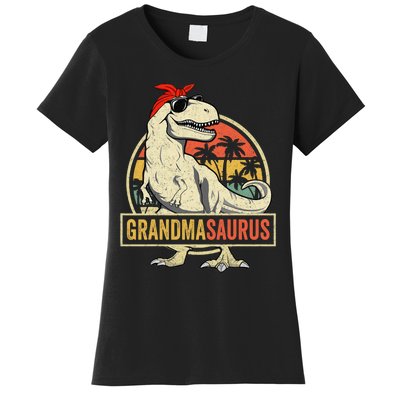 Grandmasaurus T Rex Dinosaur Grandma Saurus Family Matching Women's T-Shirt