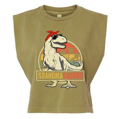 Grandmasaurus T Rex Dinosaur Grandma Saurus Family Matching Garment-Dyed Women's Muscle Tee