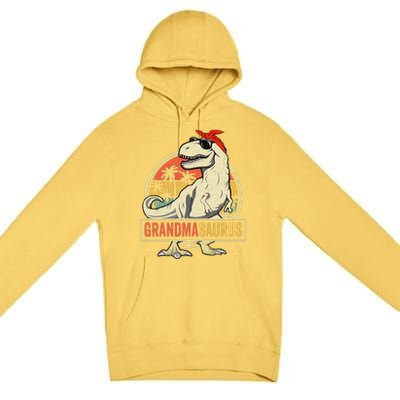 Grandmasaurus T Rex Dinosaur Grandma Saurus Family Matching Premium Pullover Hoodie