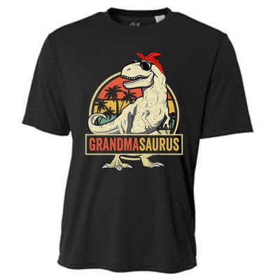 Grandmasaurus T Rex Dinosaur Grandma Saurus Family Matching Cooling Performance Crew T-Shirt