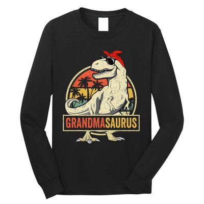 Grandmasaurus T Rex Dinosaur Grandma Saurus Family Matching Long Sleeve Shirt