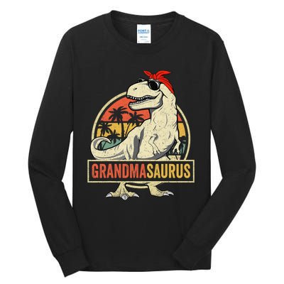 Grandmasaurus T Rex Dinosaur Grandma Saurus Family Matching Tall Long Sleeve T-Shirt