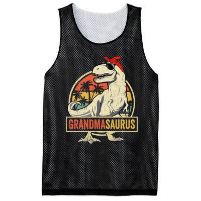 Grandmasaurus T Rex Dinosaur Grandma Saurus Family Matching Mesh Reversible Basketball Jersey Tank