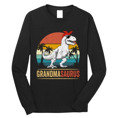 Grandmasaurus T Rex Dinosaur Grandma Saurus Family Matching Long Sleeve Shirt