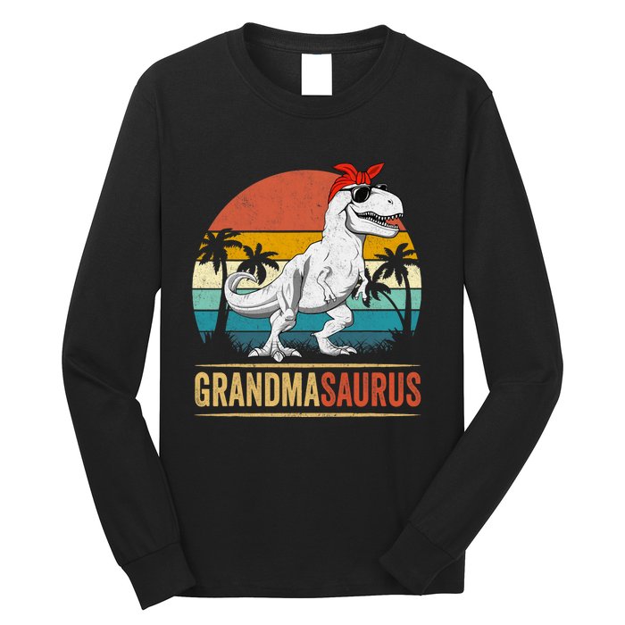 Grandmasaurus T Rex Dinosaur Grandma Saurus Family Matching Long Sleeve Shirt