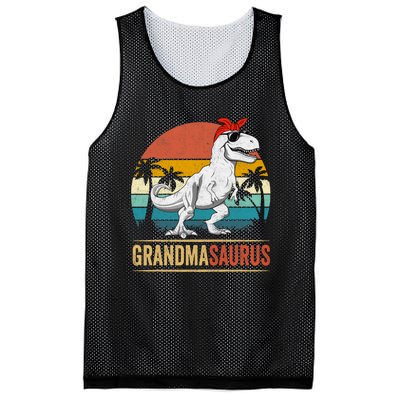 Grandmasaurus T Rex Dinosaur Grandma Saurus Family Matching Mesh Reversible Basketball Jersey Tank