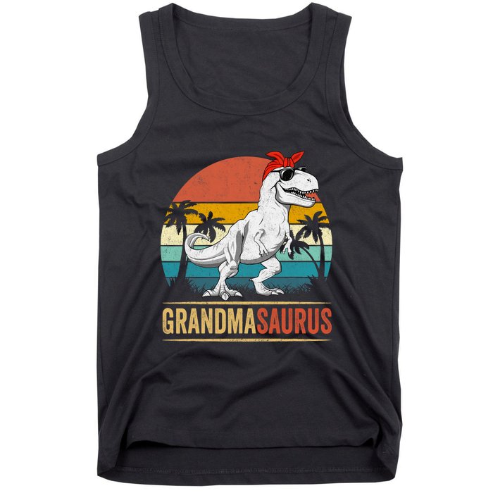 Grandmasaurus T Rex Dinosaur Grandma Saurus Family Matching Tank Top