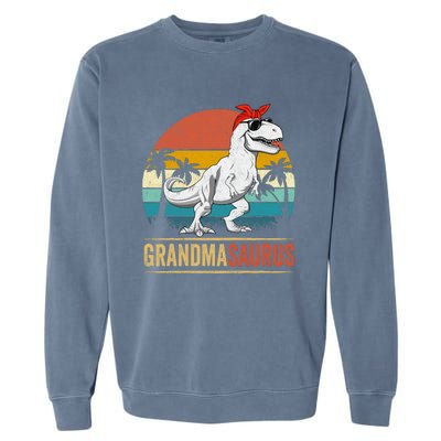 Grandmasaurus T Rex Dinosaur Grandma Saurus Family Matching Garment-Dyed Sweatshirt