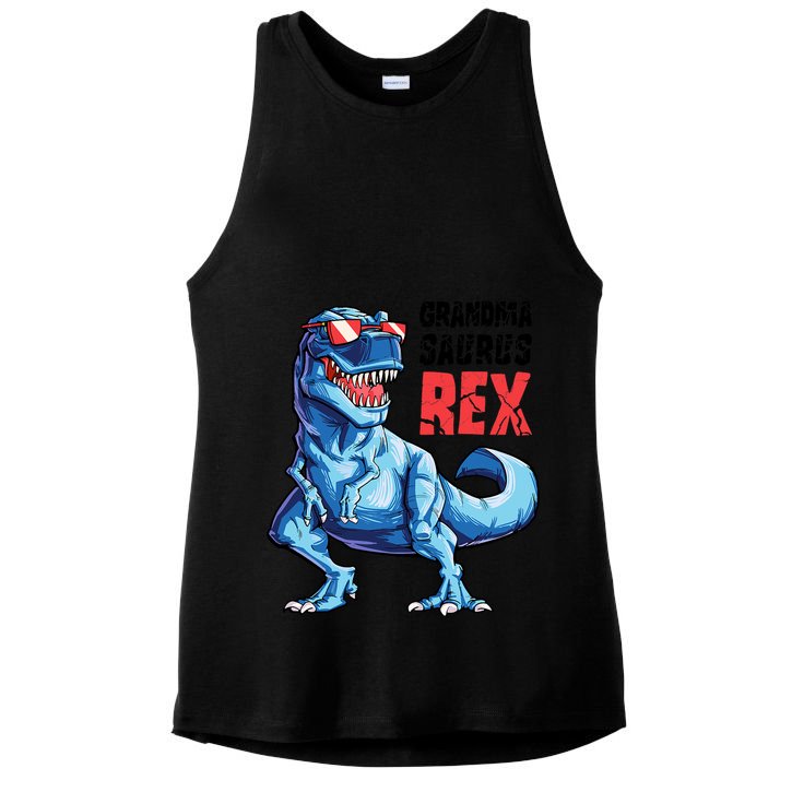 Grandmasaurus T Rex Dinosaur Grandma Saurus MotherS Family Ladies PosiCharge Tri-Blend Wicking Tank