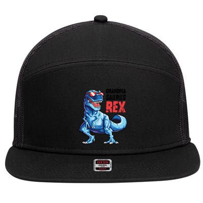 Grandmasaurus T Rex Dinosaur Grandma Saurus MotherS Family 7 Panel Mesh Trucker Snapback Hat