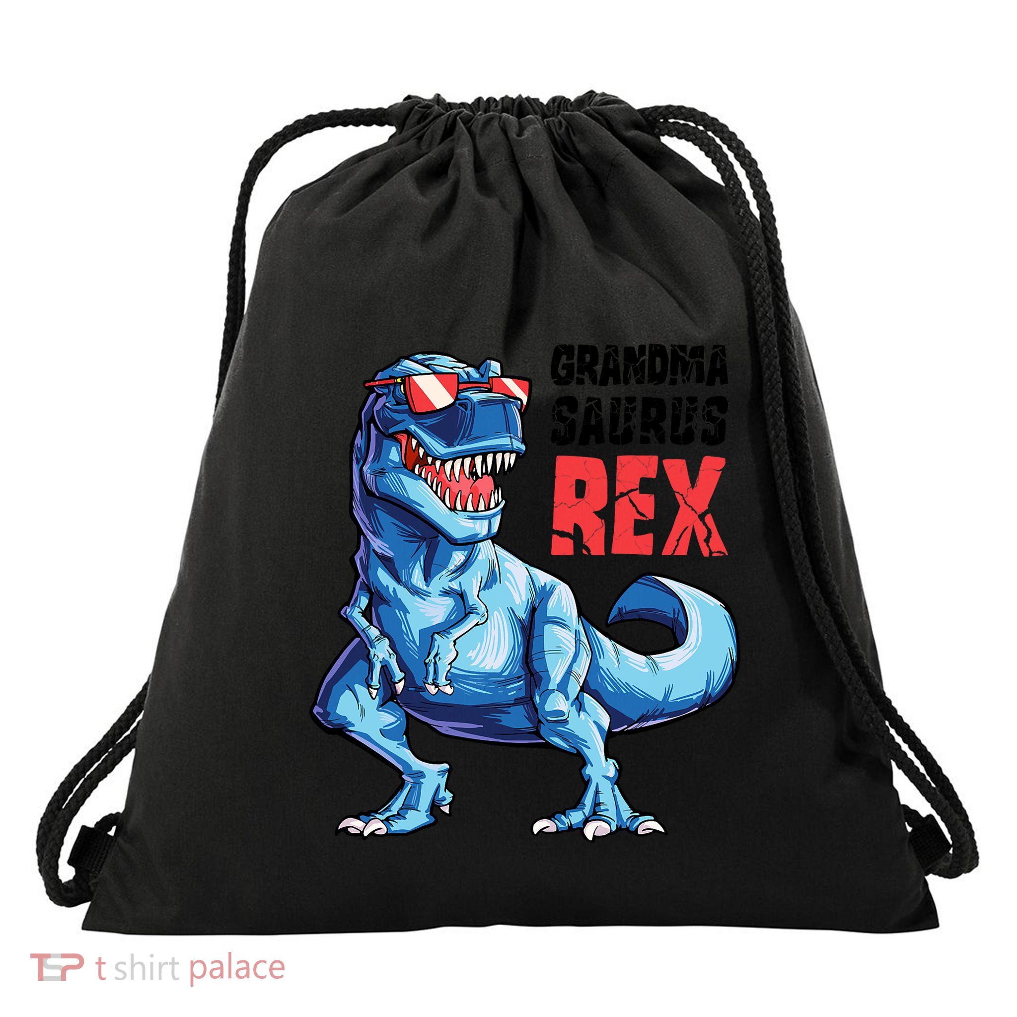 Grandmasaurus T Rex Dinosaur Grandma Saurus MotherS Family Drawstring Bag