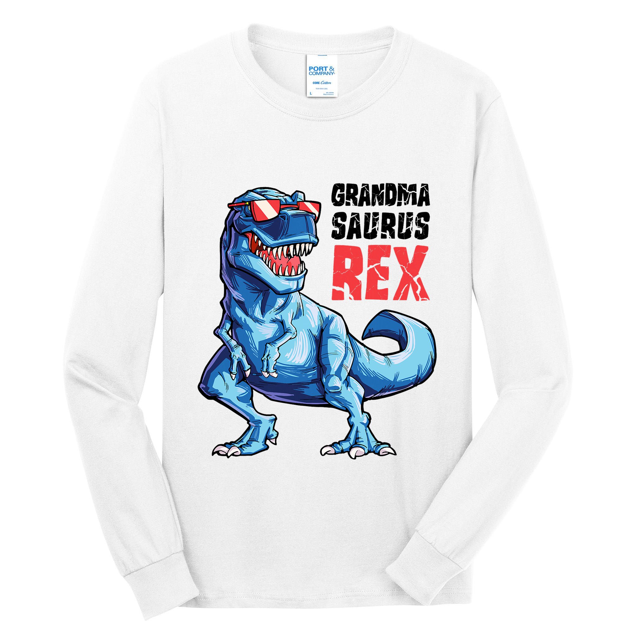 Grandmasaurus T Rex Dinosaur Grandma Saurus MotherS Family Tall Long Sleeve T-Shirt