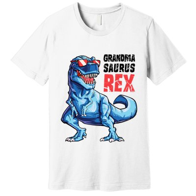 Grandmasaurus T Rex Dinosaur Grandma Saurus MotherS Family Premium T-Shirt