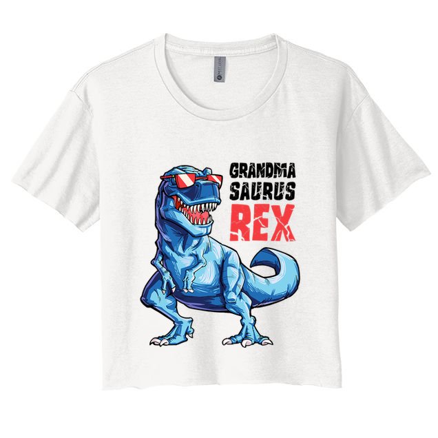 Grandmasaurus T Rex Dinosaur Grandma Saurus MotherS Family Crop Top