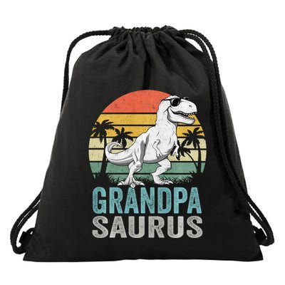 Grandpasaurus T Rex Dinosaur Grandpa Saurus Family Matching Sweat Drawstring Bag