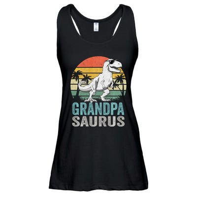 Grandpasaurus T Rex Dinosaur Grandpa Saurus Family Matching Sweat Ladies Essential Flowy Tank