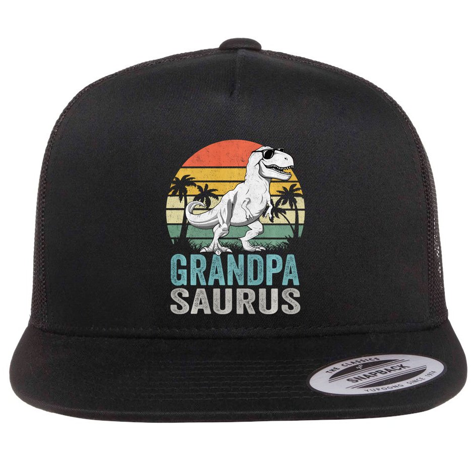 Grandpasaurus T Rex Dinosaur Grandpa Saurus Family Matching Sweat Flat Bill Trucker Hat