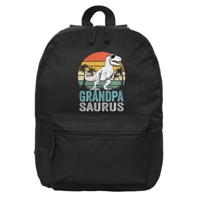 Grandpasaurus T Rex Dinosaur Grandpa Saurus Family Matching Sweat 16 in Basic Backpack