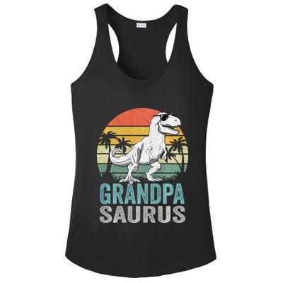 Grandpasaurus T Rex Dinosaur Grandpa Saurus Family Matching Sweat Ladies PosiCharge Competitor Racerback Tank